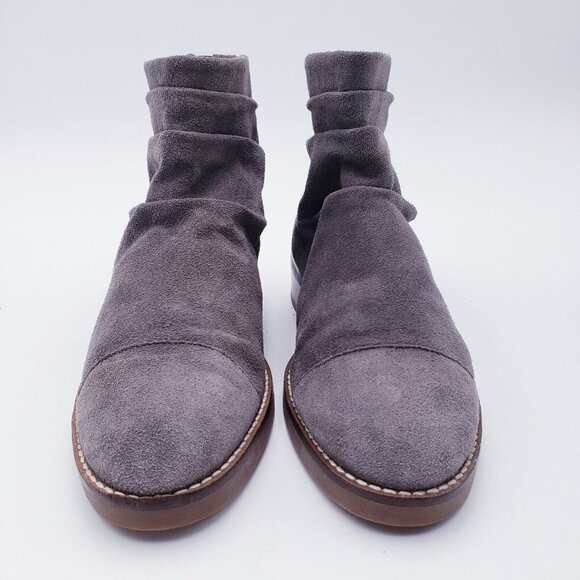 Cole Haan Riona Grand Back Zip Bootie Slouch Ankle Boot Gray Suede Women's 7.5 - Picture 2 of 11